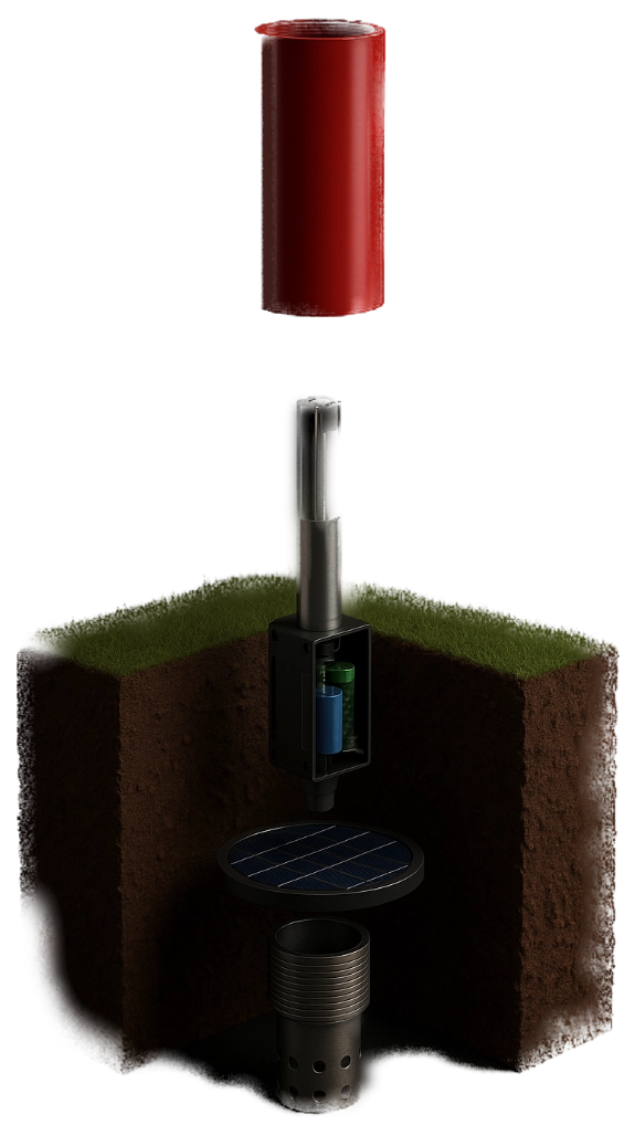 Explosionsgrafik der Stake Motion Technologie